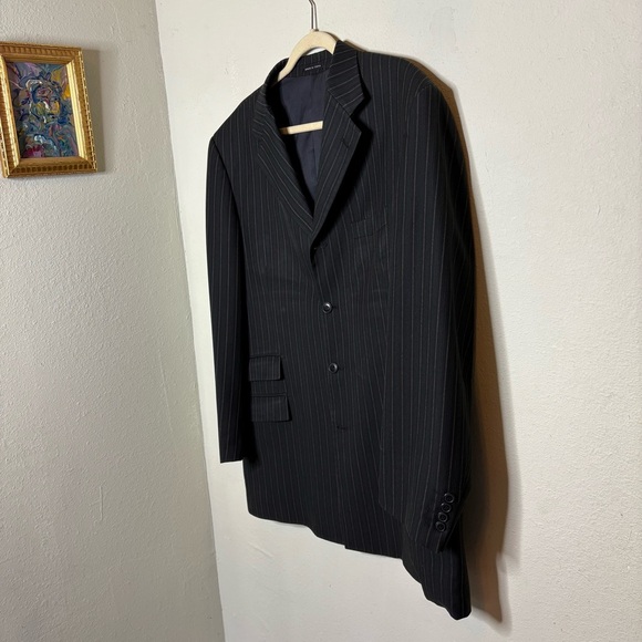 Giorgio Ferraro Classic Black Pinstripe Men's Blazer Size 44R - Picture 2 of 7